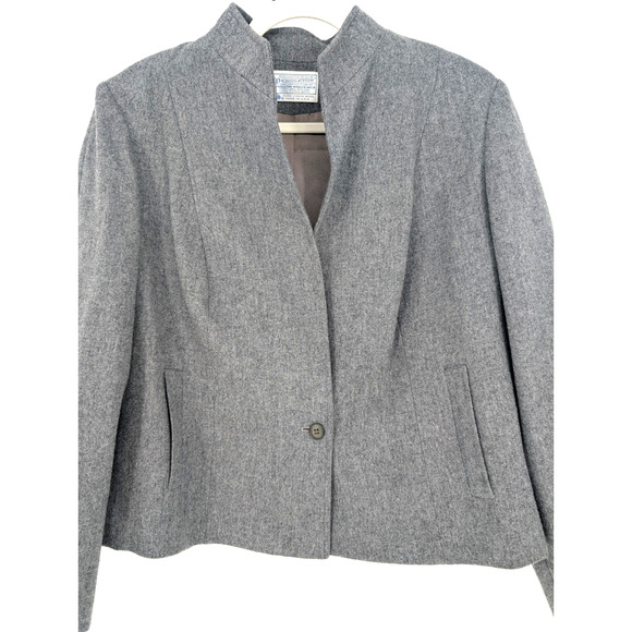 Vintage Pendleton 100% Virgin Wool Blazer Gray Single Button Heritage Classic LG - Picture 2 of 15